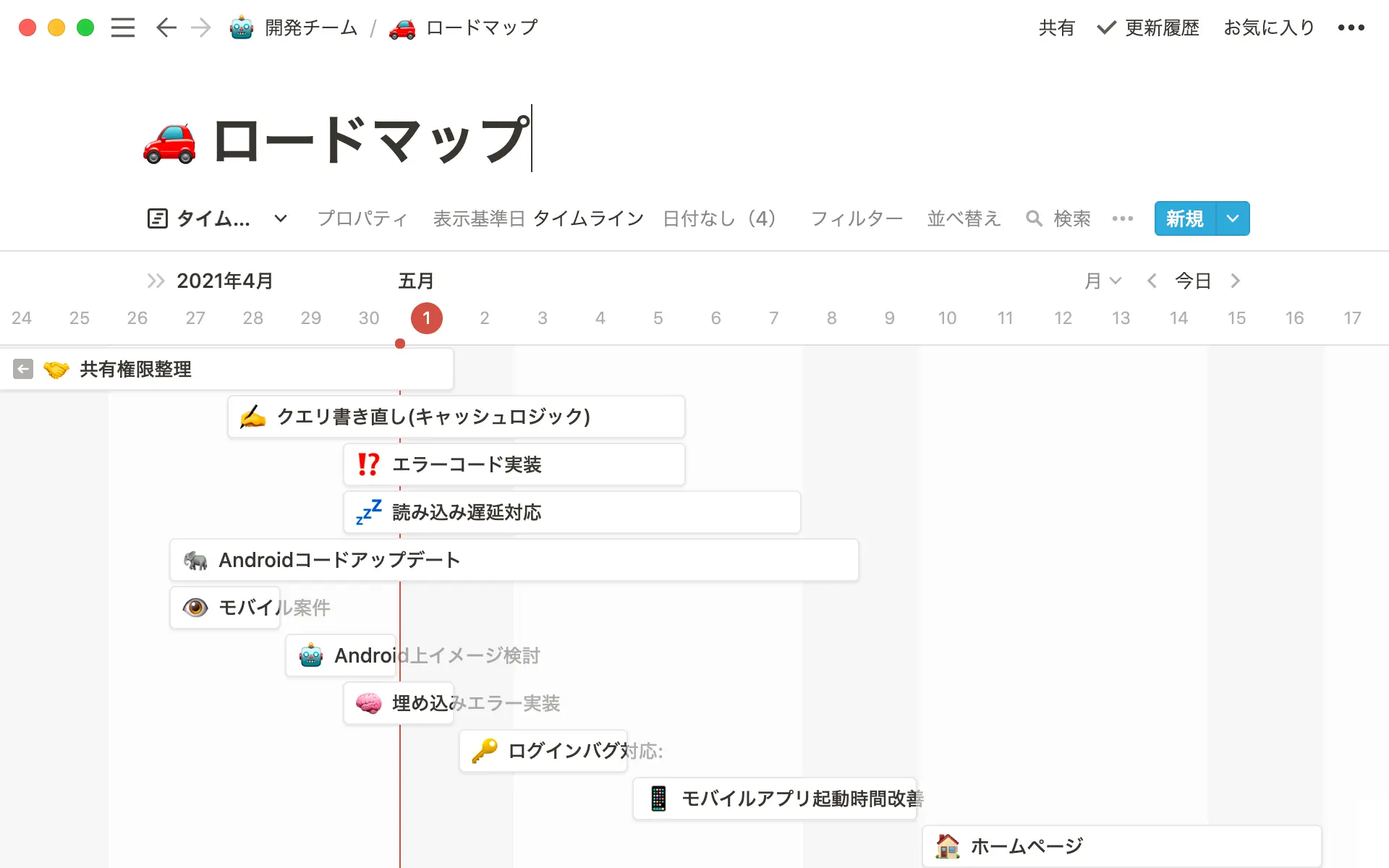 タイムラインビュー Hero