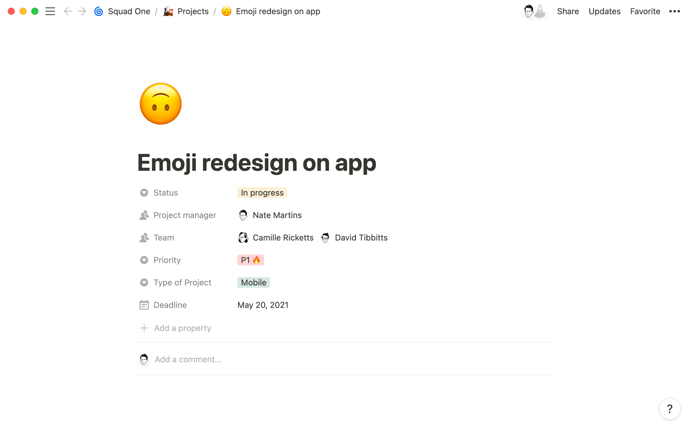 Properties help organize all your projects.
