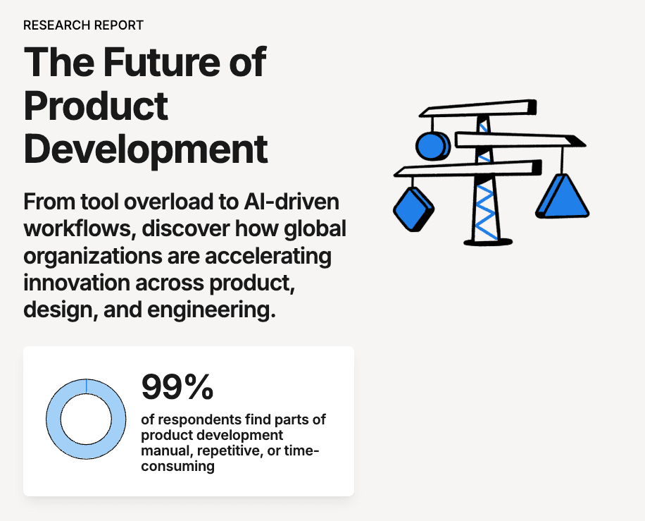 Notion research report showing 99% of respondents find parts of product development manual, repetitive, or time-consuming (Source)