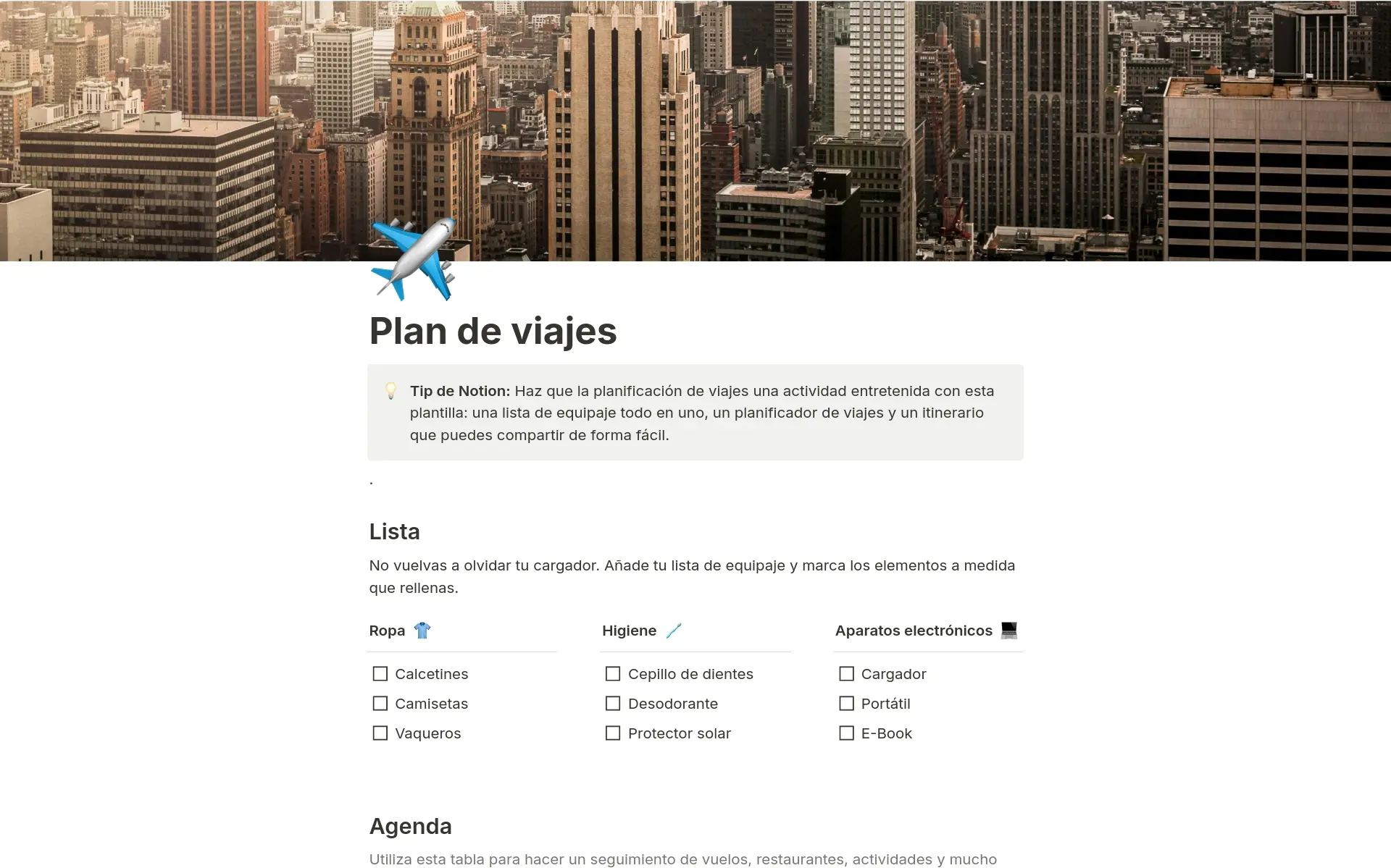 Captura de pantalla de la colección Put it on the map creada por Notion